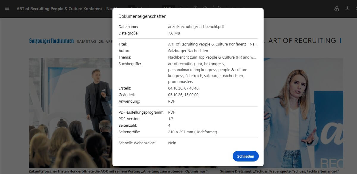 Meta Tags in PDF nachrüsten und Klicks für GEO SEO steigern - so gehts 5 Meta Tags in PDF Dateien für GEO SEO zur Suchmaschinenoptimierung und Verbesserung der Auffindbarkeit am Computer und in der Cloud.